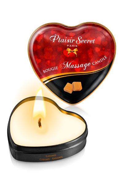 купить Массажная свеча сердечко Plaisirs Secrets Caramel (35 мл)