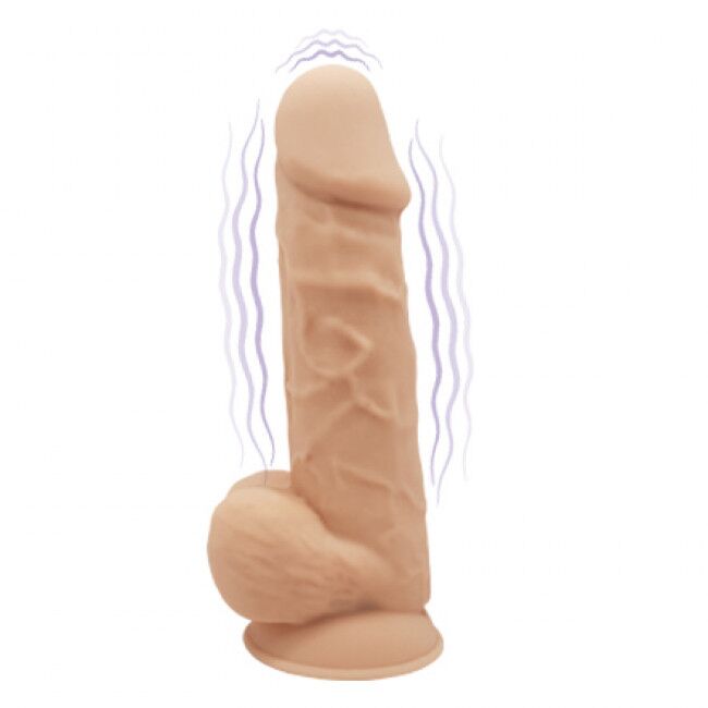 купить Фаллоимитатор с вибрацией SilexD Norman Vibro Flesh (MODEL 1 size 8,5in), двухслойный, диаметр 5см