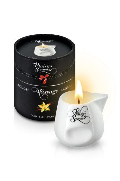 купить Массажная свеча Plaisirs Secrets Vanilla (80 мл) подарочная упаковка, керамический сосуд