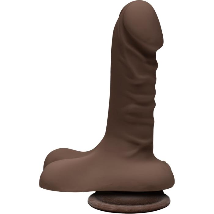 купити Фалоімітатор Doc Johnson The D - Super D - 6 Inch With Balls - ULTRASKYN - Chocolate, діаметр 3,8 см