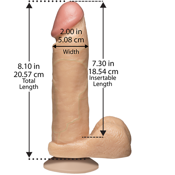 купить Фаллоимитатор Doc Johnson The Realistic Cock 8 inch White - PVC, Vack-U-Lock, диаметр 5,1см