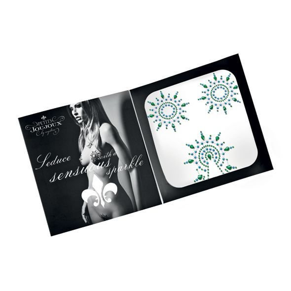 купить Пэстис из кристаллов Petits Joujoux Gloria set of 3 - Green/Blue, украшение на грудь и вульву