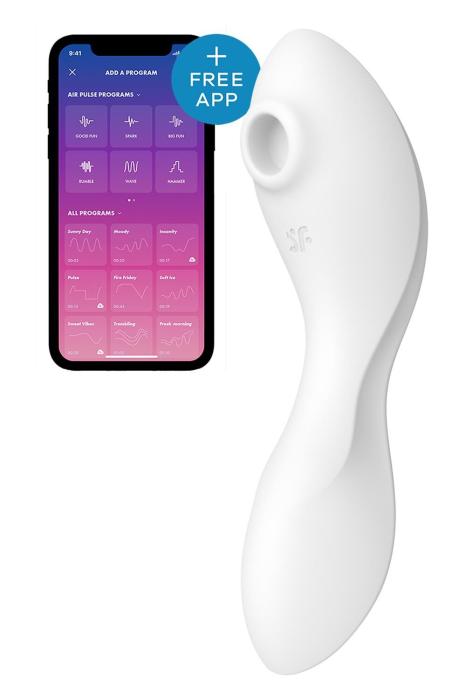 купити Вакуумний смарт-стимулятор із вібрацією Satisfyer Curvy Trinity 5 (White), керування зі смартфона