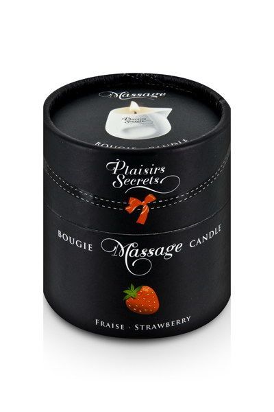 купить Массажная свеча Plaisirs Secrets Strawberry (80 мл) подарочная упаковка, керамический сосуд