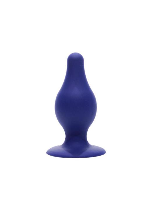 Анальная пробка SilexD (Model 2 size M) Blue двухслойная, силикон+Silexpan