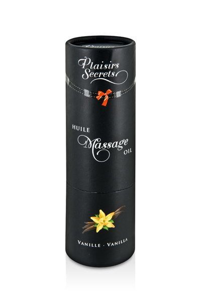 купить Массажное масло Plaisirs Secrets Vanilla (59 мл) с афродизиаками, съедобное, подарочная упаковка