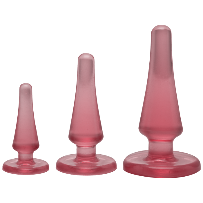 купити Набір анальних пробок Doc Johnson Crystal Jellies - Pink, макс. діаметр 2см - 3 см - 4 см