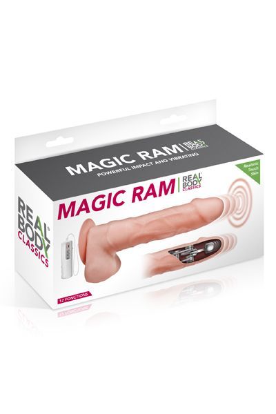 купити Фалоімітатор-пульсатор із вібрацією Real Body — Magic Ram, діаметр 4 см, рух вперед-назад