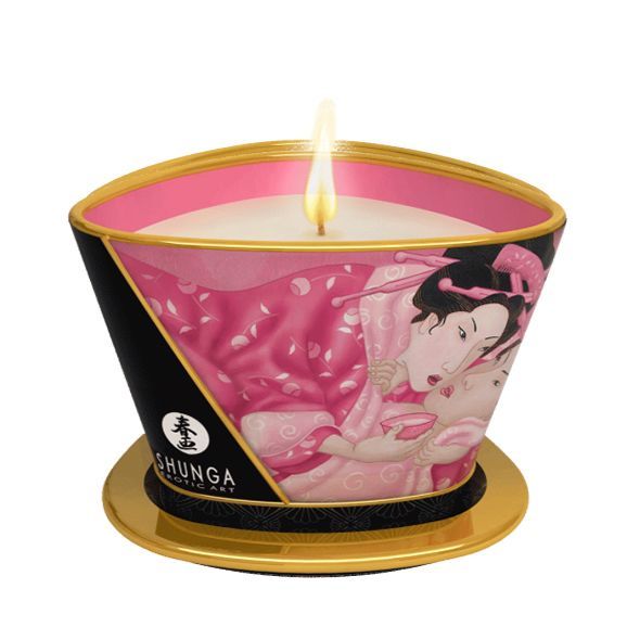 купить Массажная свеча Shunga Massage Candle – Rose Petals (170 мл) с афродизиаками