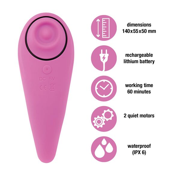 купить Пульсатор для клитора плюс вибратор FeelzToys - FemmeGasm Tapping & Tickling Vibrator Pink