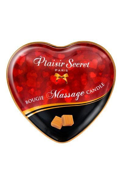 купить Массажная свеча сердечко Plaisirs Secrets Caramel (35 мл)