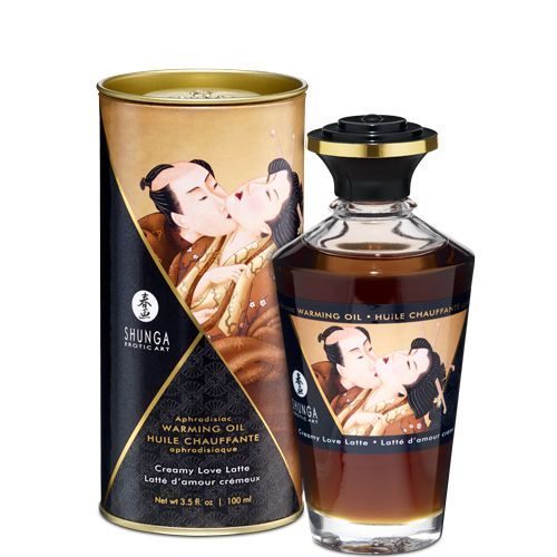 купить Разогревающее масло Shunga Aphrodisiac Warming Oil - Creamy Love Latte (100 мл) без сахара, вкусный