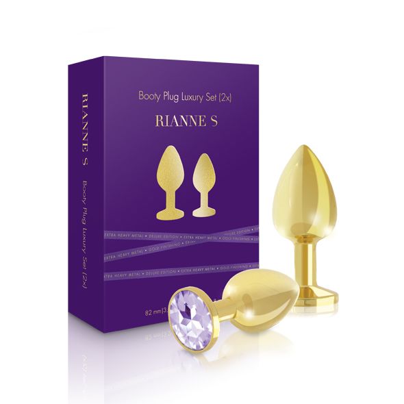 купить Набор металлических анальных пробок с кристаллом RIANNE S - Booty Plug Luxury Set, диаметр 3 и 3,5см