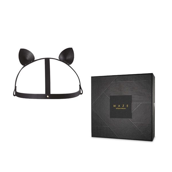купить Маска кошечки Bijoux Indiscrets MAZE - Cat Ears Headpiece Black, экокожа