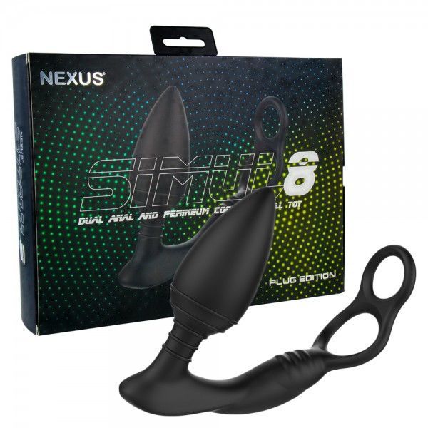 купить Анальная вибропробка Nexus SIMUL8 Plug Edition с эрекционным кольцом, 2 мотора, макс. диаметр 4см