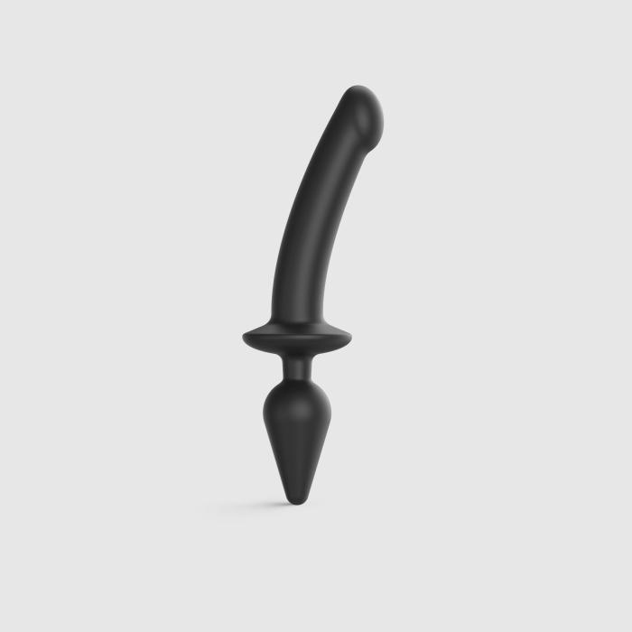 купити Анальна пробка з дилдо 2в1 Strap-On-Me SWITCH PLUG-IN DILDO Black XXL, діаметр 5,2/3,9 см