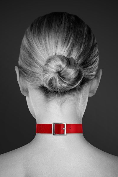 купить Чокер с кольцом для поводка Bijoux Pour Toi - FETISH Red, экокожа