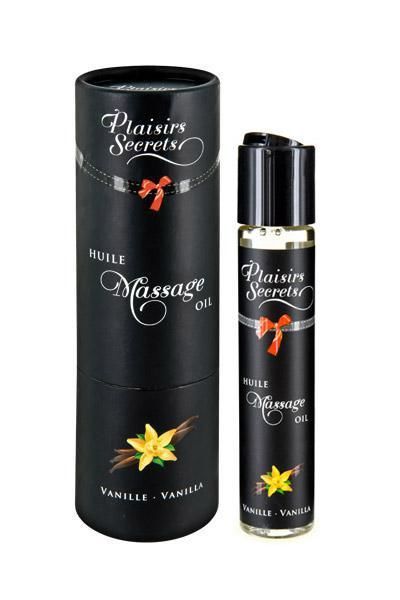 купить Массажное масло Plaisirs Secrets Vanilla (59 мл) с афродизиаками, съедобное, подарочная упаковка