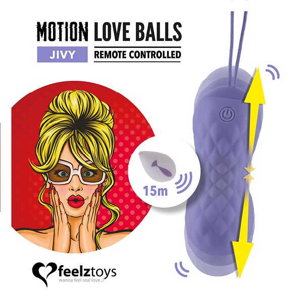 купить Вагинальные шарики с массажем и вибрацией FeelzToys Motion Love Balls Jivy с пультом ДУ, 7 режимов