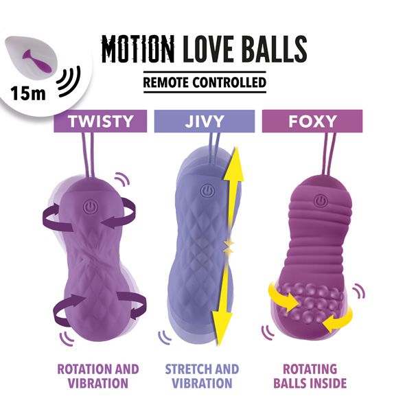 купить Вагинальные шарики с массажем и вибрацией FeelzToys Motion Love Balls Twisty с пультом ДУ, 7 режимов