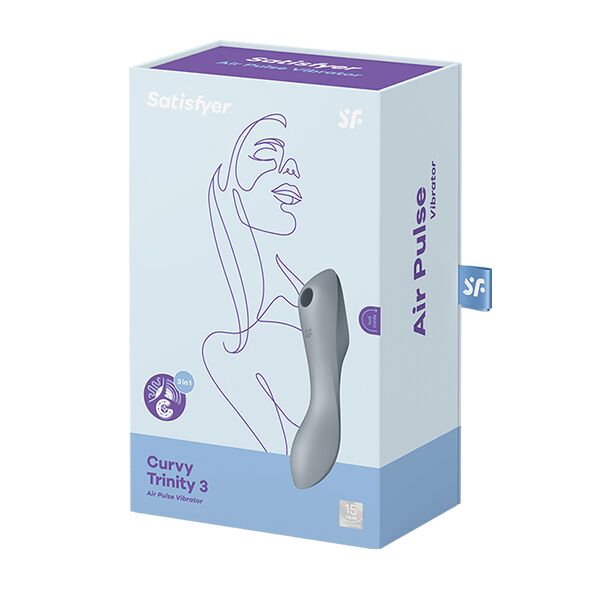 купити Вакуумний стимулятор з вібрацією Satisfyer Curvy Trinity 3 BlueGrey