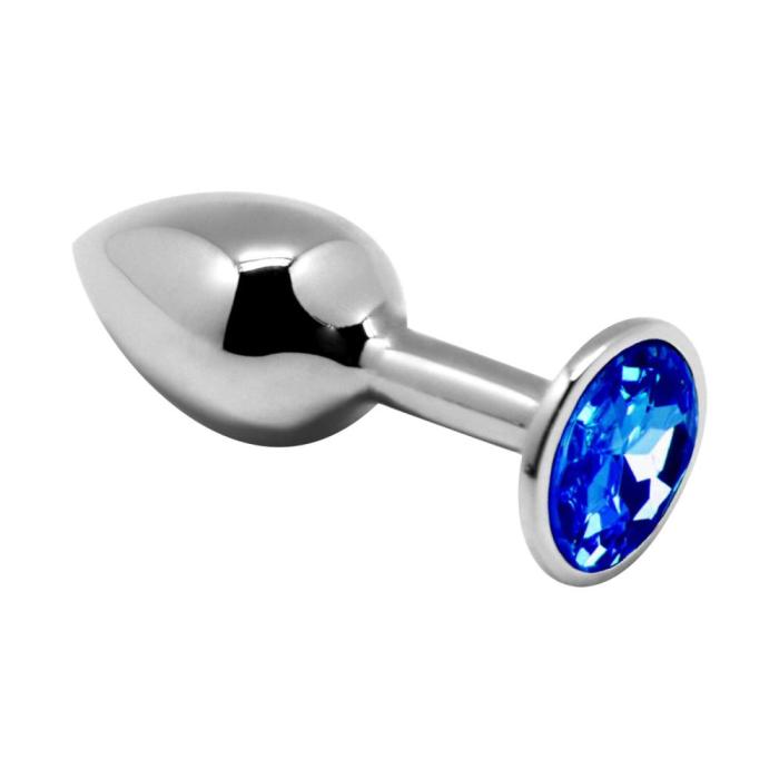 купить Металлическая анальная пробка с кристаллом Alive Mini Metal Butt Plug Blue L