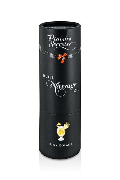 купить Массажное масло Plaisirs Secrets Pina Colada (59 мл) с афродизиаками, съедобное, подарочная упаковка