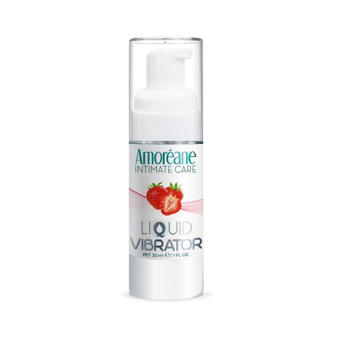 купити Лубрикант з ефектом вібрації Amoreane Med Liquid Vibrator Strawberry (30 мл)
