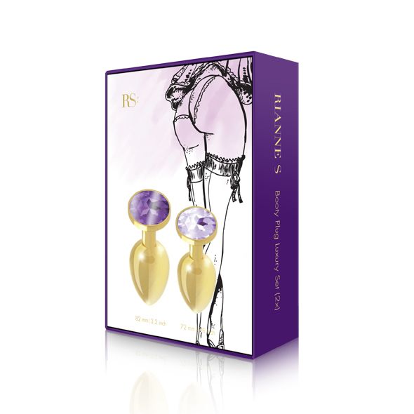 купить Набор металлических анальных пробок с кристаллом RIANNE S - Booty Plug Luxury Set, диаметр 3 и 3,5см