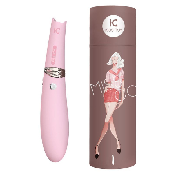 купить Вакуумный стимулятор с вибрацией KisToy Miss CC Pink, можно использовать как вибратор, диаметр 36мм