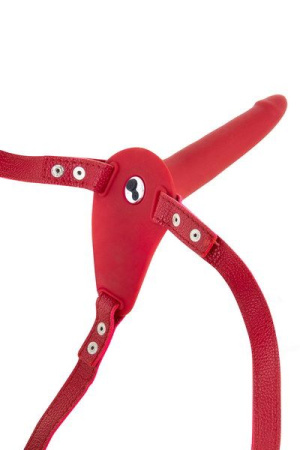 фото Страпон с вибрацией Fetish Tentation Vibrating Strap-On with Dildo Red  || фото Страпон з вібрацією Fetish Tentation Vibrating Strap-On with Dildo Red 