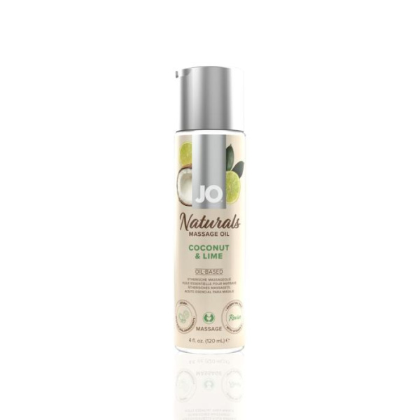 купити Масажна олія System JO – Naturals Massage Oil – Coconut & Lime з натуральними ефірними оліями (120 м