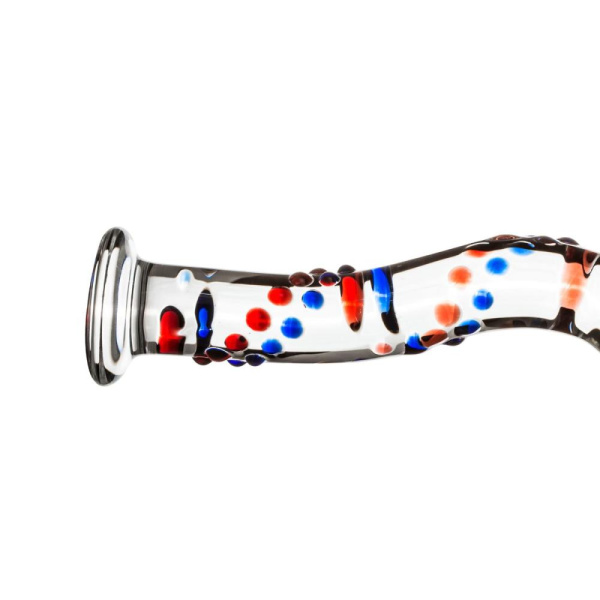 купить Стеклянный дилдо с изгибами и рисунком Gildo Glass Dildo No. 3