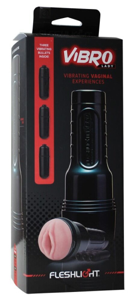 купить Мастурбатор с вибрацией Fleshlight Vibro Pink Lady Touch, три вибропули, стимулирующий рельеф
