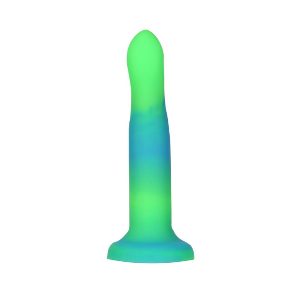 купить Светящийся в темноте фаллоимитатор ADDICTION - Rave - 8" Glow in the Dark Dildo - Blue Green