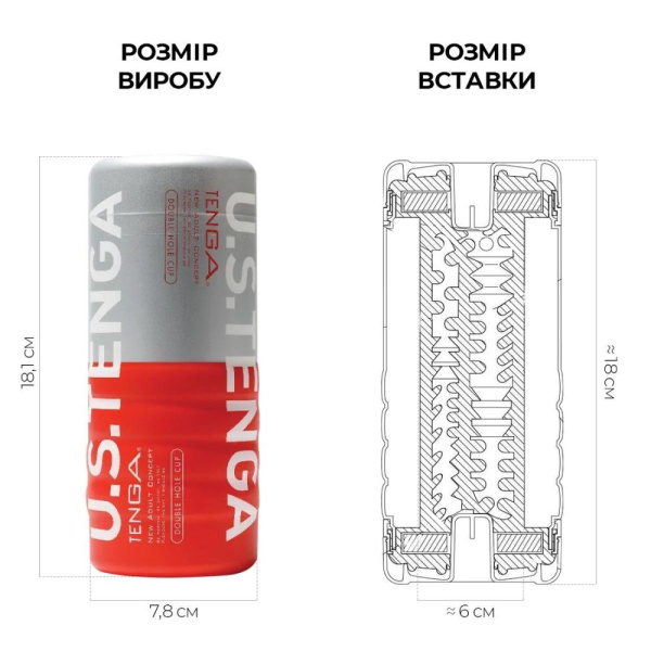 купить Мастурбатор Tenga US Double Hole Cup (двусторонний большой) с двумя независимыми каналами