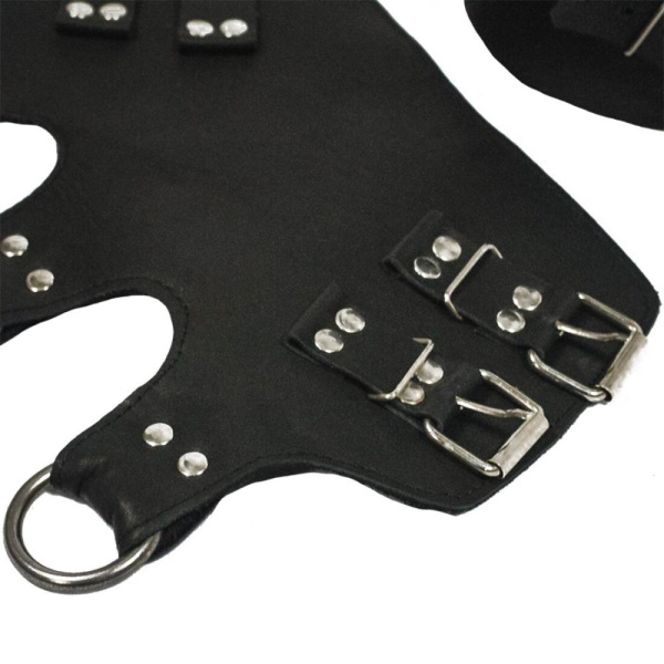купить Поножи манжеты для подвеса за ноги Leg Cuffs For Suspension из натуральной кожи, цвет черный