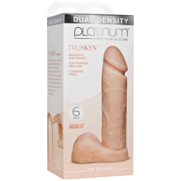 купить Фаллоимитатор Doc Johnson Platinum TRUSKYN - The Tru Ride 6 Inch, диаметр 4,3см, двухслойный силикон