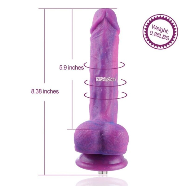 купить Фаллоимитатор 8.2″ с вибрацией для секс-машин Hismith Purple Silicone Dildo with Vibe