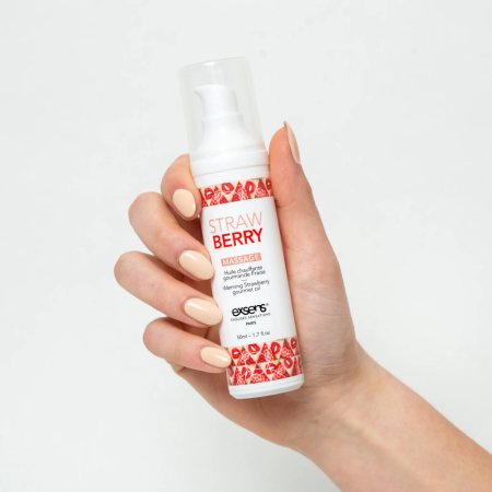 фото Массажное масло EXSENS Strawberry 50 мл разогревающее, без сахара, без парабенов, съедобное  || фото Масажна олія EXSENS Strawberry 50 мл розігрівальна, без цукру, без парабенів, їстівна 