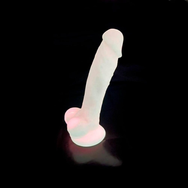 купить Фаллоимитатор SilexD Johnny Pink Glow in the dark, двухслойный, силикон+Silexpan, диаметр 3,8см