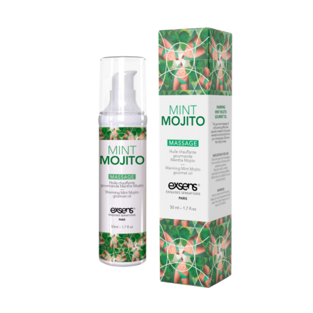 фото Массажное масло EXSENS Mojito 50мл разогревающее, без сахара, без парабенов, съедобное  || фото Масажна олія EXSENS Mojito 50мл розігріває, без цукру, без парабенів, їстівна 