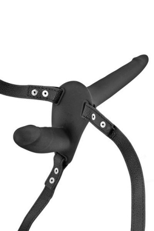 фото Двойной страпон Fetish Tentation Strap-On with Double Dildo Black  || фото Подвійний страпон Fetish Tentation Strap-On with Double Dildo Black 