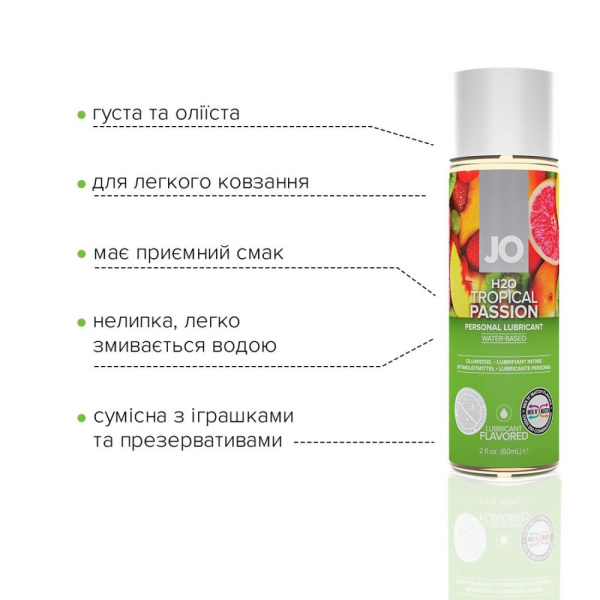 купить Смазка на водной основе System JO H2O — Tropical Passion (60 мл) без сахара, растительный глицерин