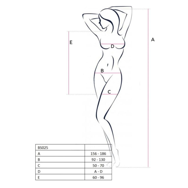 купить Бодистокинг Passion BS025 black, платье-сетка, спущенное плечо, длинный рукав