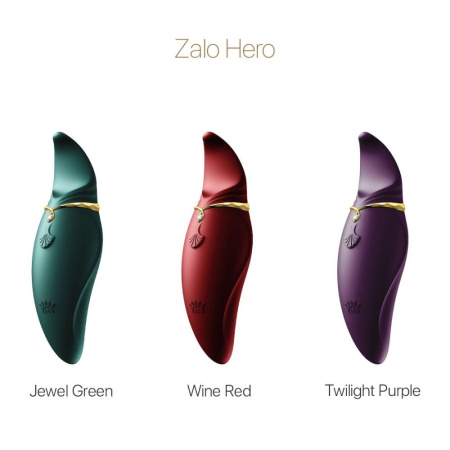 фото Вибратор 2в1 с язычком Zalo — Hero Jewel Green, кристалл Swarovski  || фото Вібратор 2в1 з язичком Zalo — Hero Jewel Green, кристал Swarovski 
