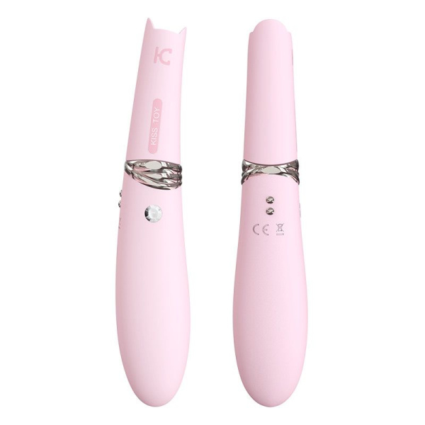 купить Вакуумный стимулятор с вибрацией KisToy Miss CC Pink, можно использовать как вибратор, диаметр 36мм