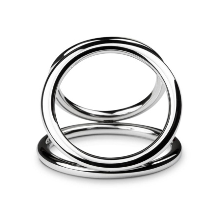 фото Тройное эрекционное кольцо Sinner Gear Unbendable - Triad Chamber Metal Cock and Ball Ring - Large  || фото Потрійне ерекційне кільце Sinner Gear Unbendable – Triad Chamber Metal Cock and Ball Ring – Large 