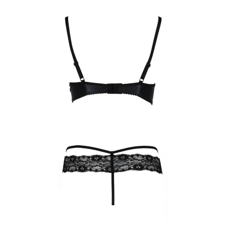 фото Комплект белья NORTH SET black XXL/XXXL - Passion Exclusive: лиф и трусики с элементами под латекс  || фото Комплект білизни NORTH SET black XXL/XXXL - Passion Exclusive: ліф і трусики з елементами під латекс 