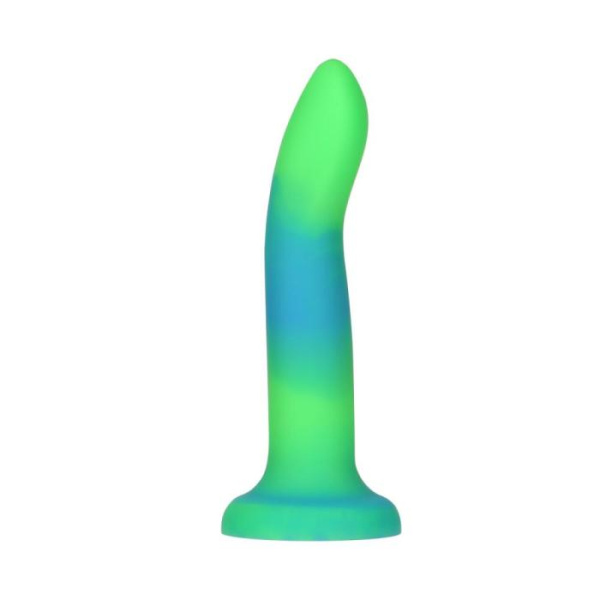 купить Светящийся в темноте фаллоимитатор ADDICTION - Rave - 8" Glow in the Dark Dildo - Blue Green